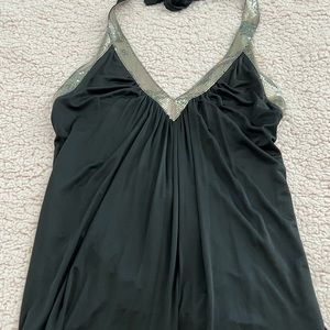 Halter backless tunic style cocktail dress
